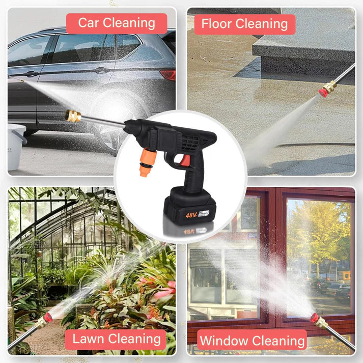 STARQ 48V Portable Pressure Washer with Rechargeable 2 Battery12000mah 30+30 Minutes Charging Life Cordless Washer Gun