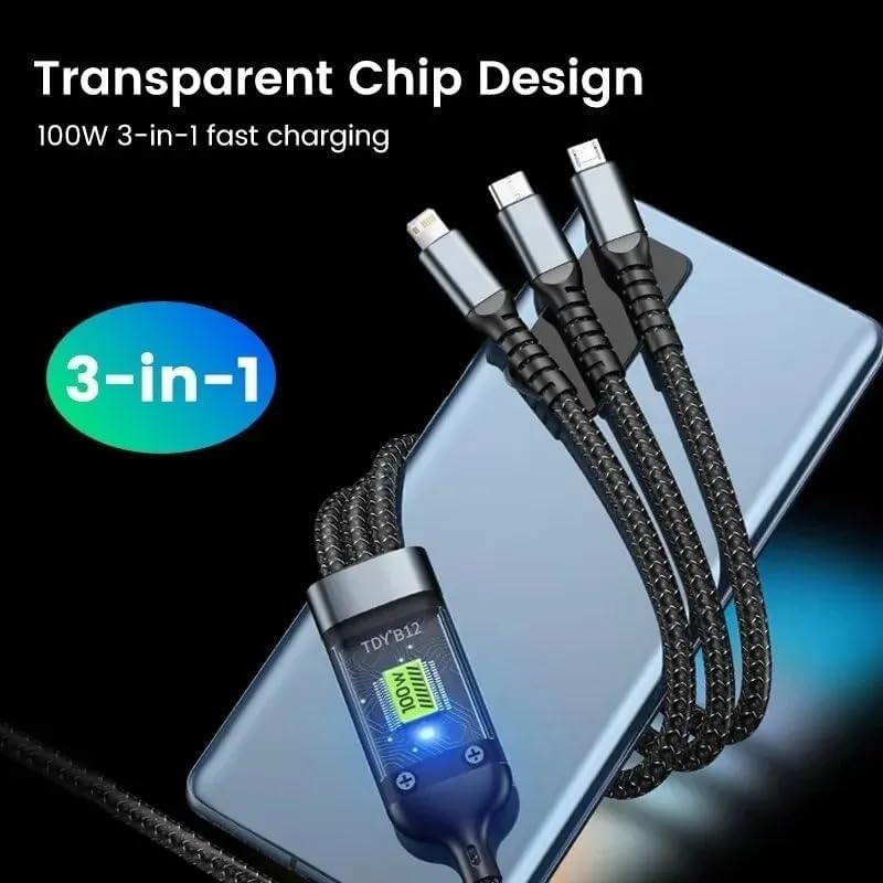Power100: 3-in-1 100W Fast Charging Cable (1.2M)