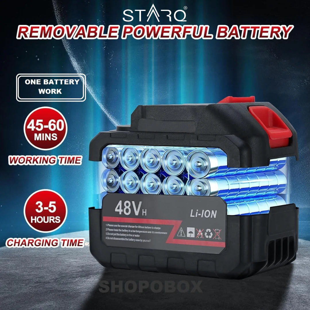 STARQ 48V Portable Pressure Washer with Rechargeable 2 Battery12000mah 30+30 Minutes Charging Life Cordless Washer Gun