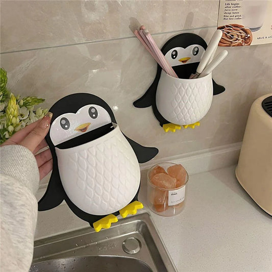 Penguin Toothbrush Holder/Brush Stand/Pen Holder/Kitchen/Bedroom/Office Plastic Toothbrush Holder