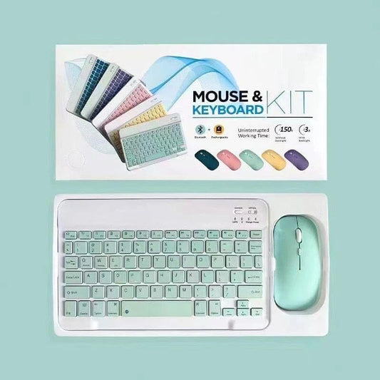 Wireless Bluetooth Keyboard and Mouse Combo,Ultra-Slim Ergonomic Small Rechargeable Bluetooth Keyboard Mouse Set