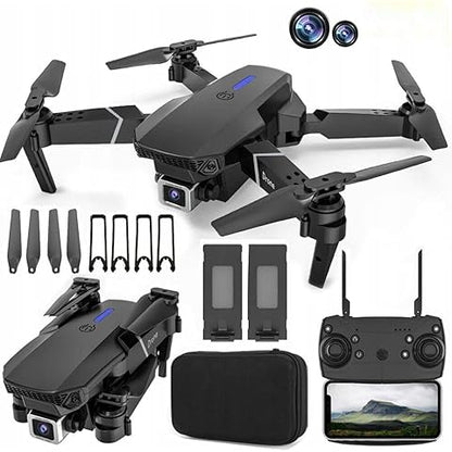 E88 Pro Foldable Brushless Drone — 4K + 1080P Dual-Cam, Wi-Fi FPV, GPS-like Visual Positioning, One-Tap Return, App & RC Control
