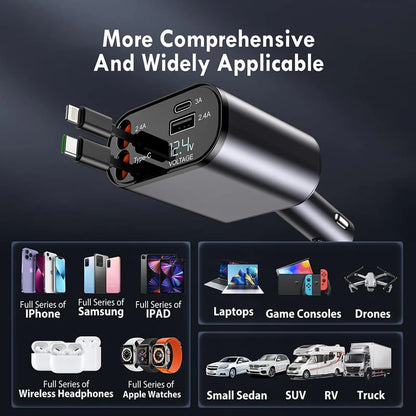 4 IN 1 RETRACTABLE CAR CHARGER