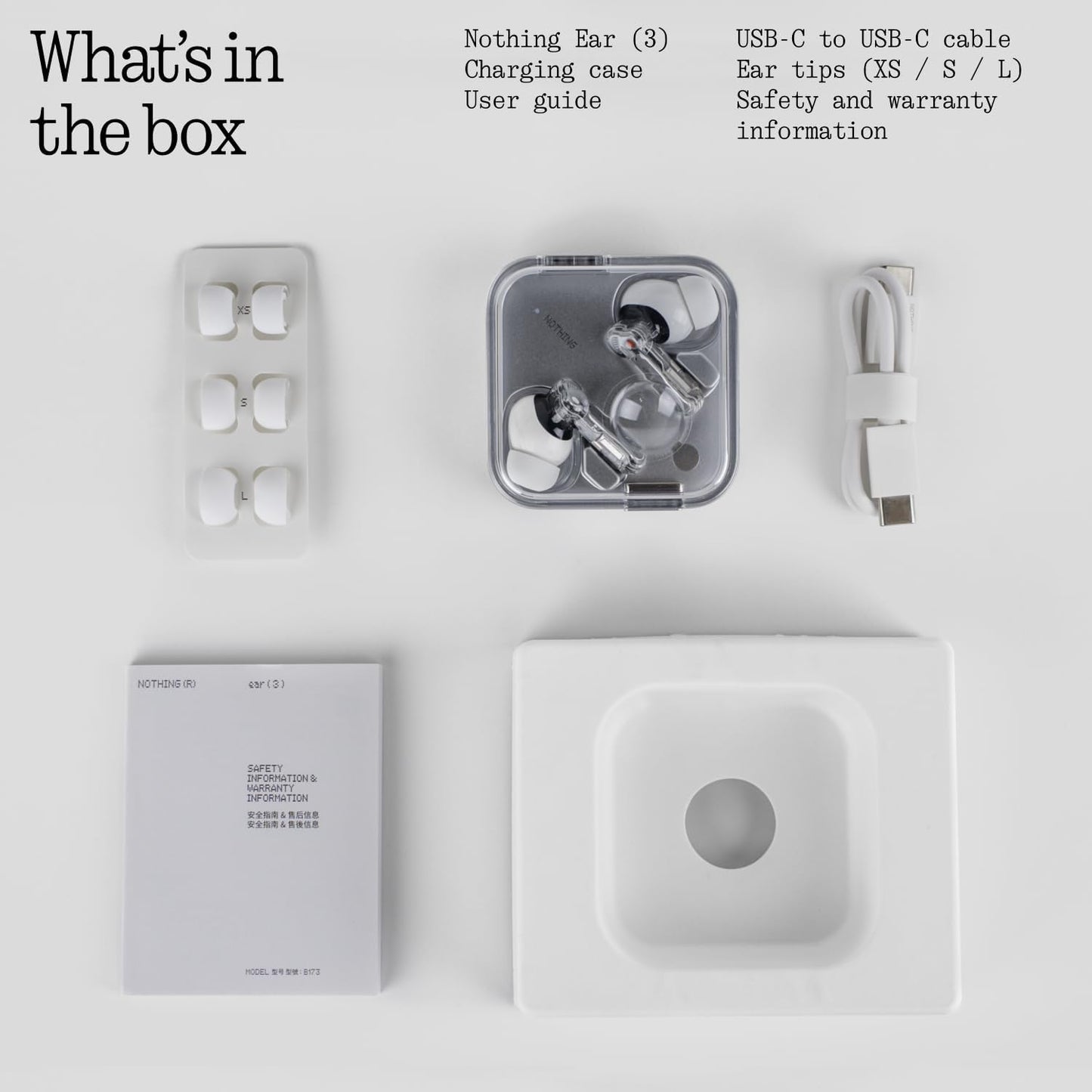 Ear (3) Wireless Earbuds Super Mic 45dB Hybrid Active Noise Cancelling Bluetooth