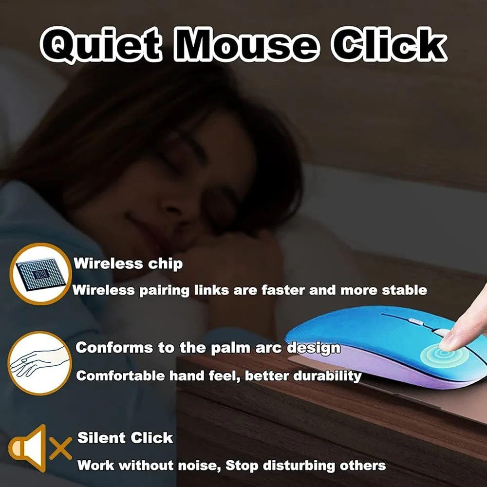 Wireless Bluetooth Keyboard and Mouse Combo,Ultra-Slim Ergonomic Small Rechargeable Bluetooth Keyboard Mouse Set
