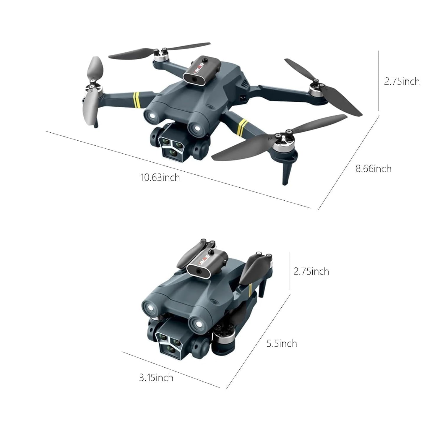 Drone with HD Dual Camera, Brushless Motor, One-Click Takeoff/Landing, Gesture Control, Wi-Fi Camera & Remote Control – X Drone A1 (M3 MAX)