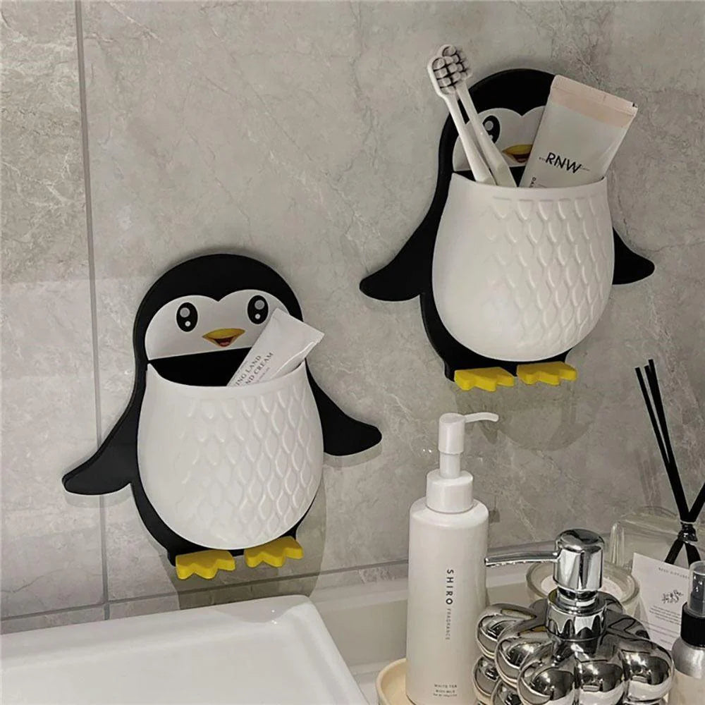 Penguin Toothbrush Holder/Brush Stand/Pen Holder/Kitchen/Bedroom/Office Plastic Toothbrush Holder