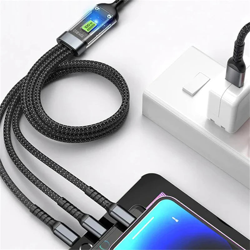 Power100: 3-in-1 100W Fast Charging Cable (1.2M)