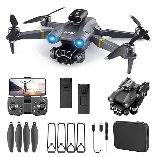 Drone with HD Dual Camera, Brushless Motor, One-Click Takeoff/Landing, Gesture Control, Wi-Fi Camera & Remote Control – X Drone A1 (M3 MAX)