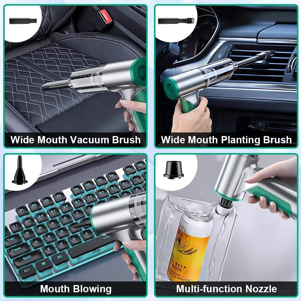 5-in-1 Mini Handheld Vacuum Cleaner | USB Rechargeable Portable Dust Cleaner for Home, Car, and Keyboard