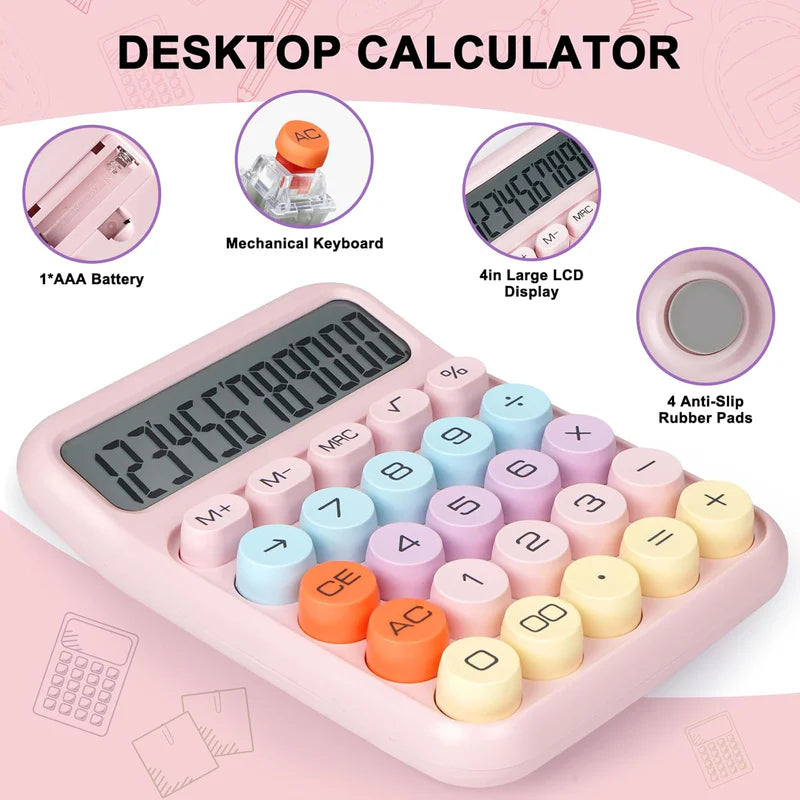 Cute & Quirky Aesthetic Calculator with 12-Digit Display