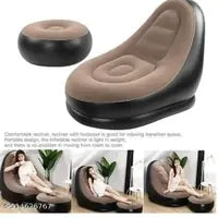 Portable Fast Inflatable Sofa Chair with Foot Stool, Surface with Plush Smooth Comfortable Ideal