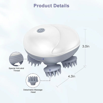 Portable 3-Speed Scalp Massager with 96 Kneading Nodes