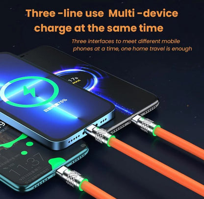 3 In 1 USB Charging Cable, 120W Fast Charging Cable