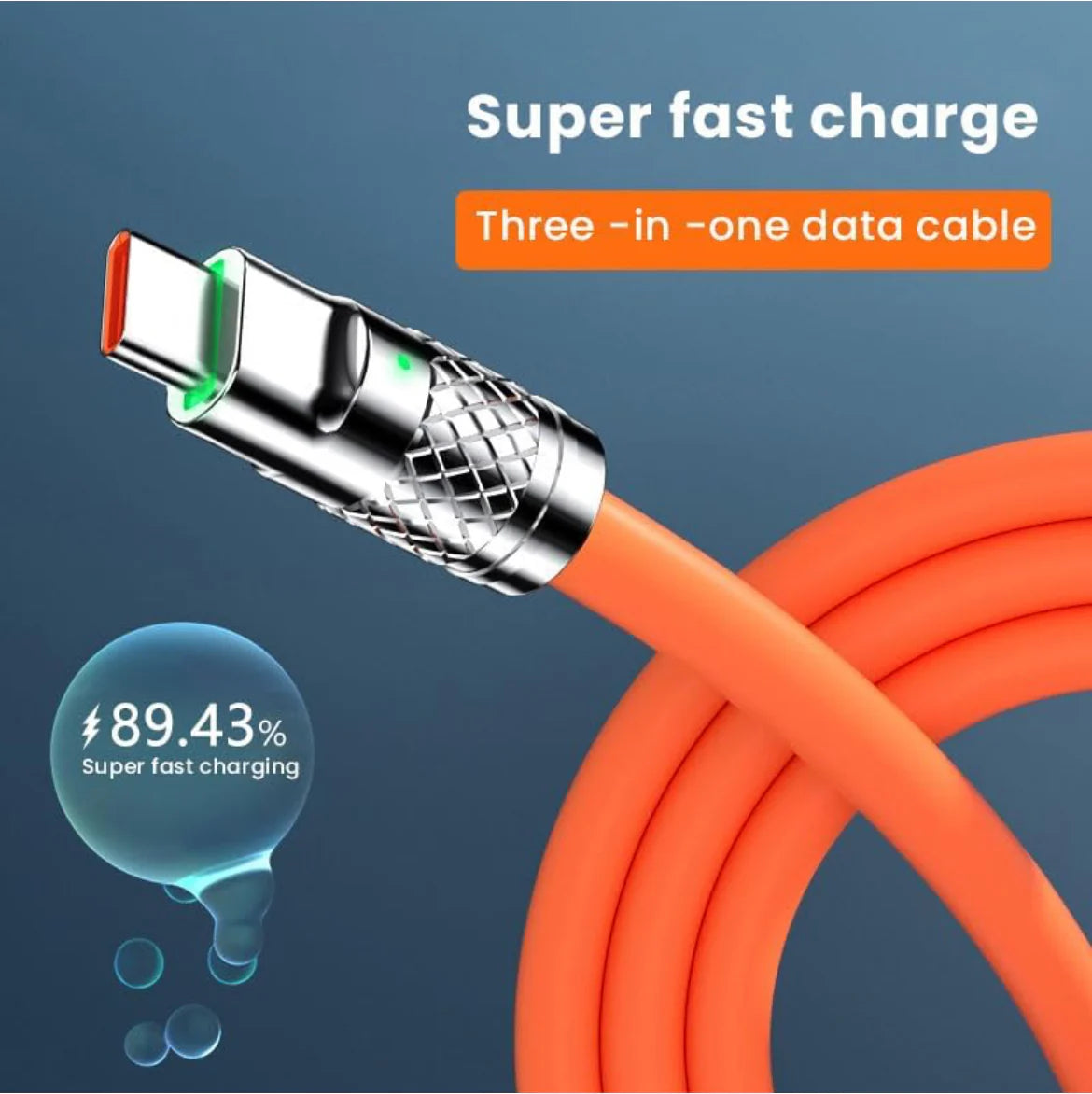 3 In 1 USB Charging Cable, 120W Fast Charging Cable