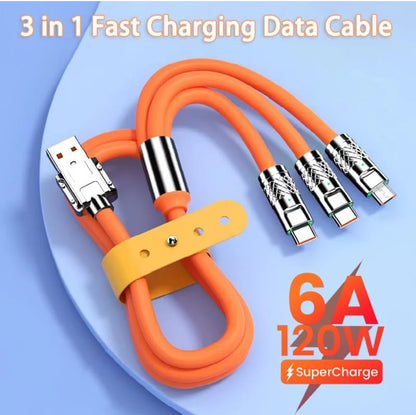 3 In 1 USB Charging Cable, 120W Fast Charging Cable
