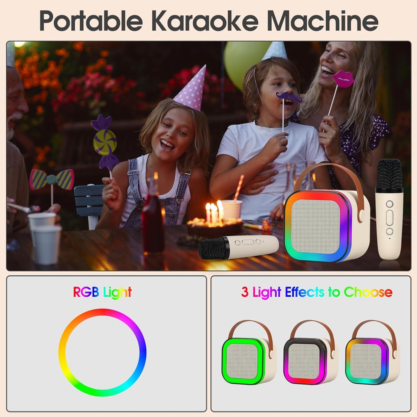 Portable Bluetooth Karaoke Speaker and Mic Machine