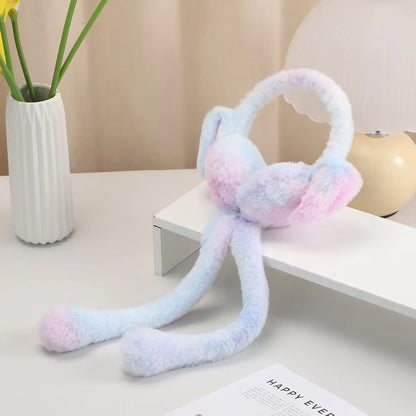 Plush Winter Moving Bunny Ear Earmuff