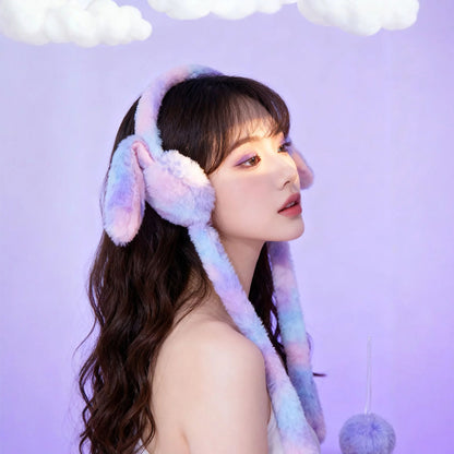 Plush Winter Moving Bunny Ear Earmuff