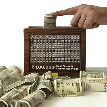 Wooden Piggy Money Bank