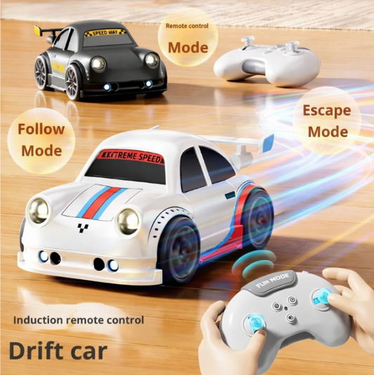 Craveon Mini Drift Car with Remote Control 2.4G, Follow & Escape Modes Kids Gift (Multicolor)