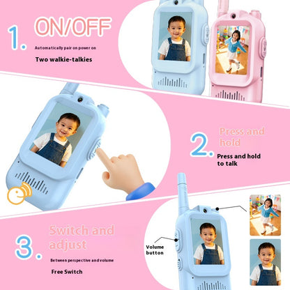 Kids Pretend Play Mobile Phone Toy Set, Pink and Blue, Sound and Light Role Play Toy for Children, Pack of 2