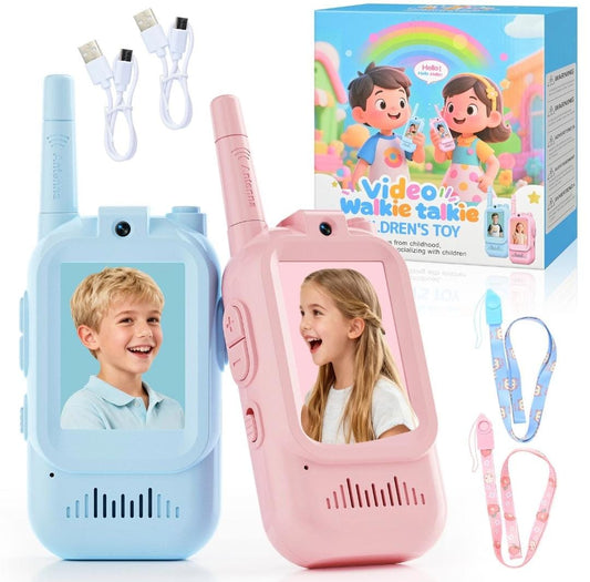Kids Pretend Play Mobile Phone Toy Set, Pink and Blue, Sound and Light Role Play Toy for Children, Pack of 2