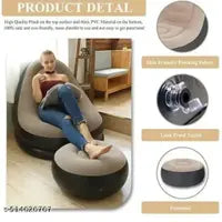 Portable Fast Inflatable Sofa Chair with Foot Stool, Surface with Plush Smooth Comfortable Ideal