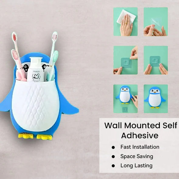 Penguin Toothbrush Holder/Brush Stand/Pen Holder/Kitchen/Bedroom/Office Plastic Toothbrush Holder