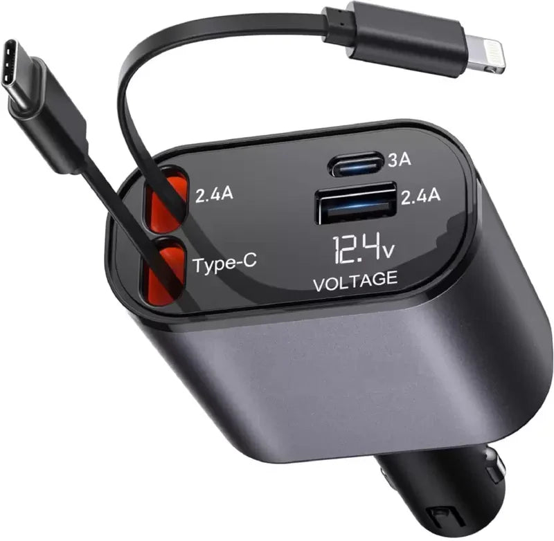 4 IN 1 RETRACTABLE CAR CHARGER