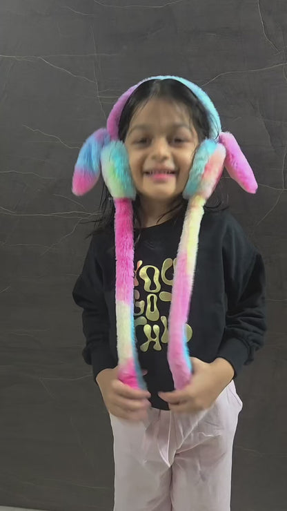 Plush Winter Moving Bunny Ear Earmuff