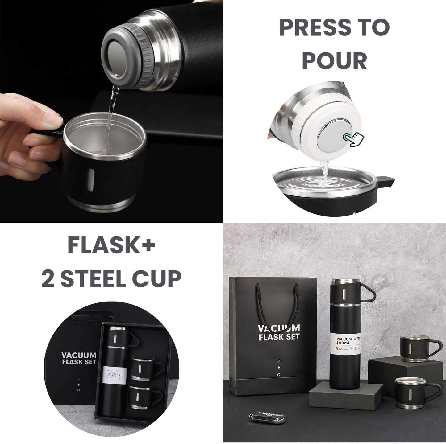 Stainless Steel Vacuum Flask Set