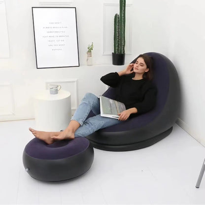 Portable Fast Inflatable Sofa Chair with Foot Stool