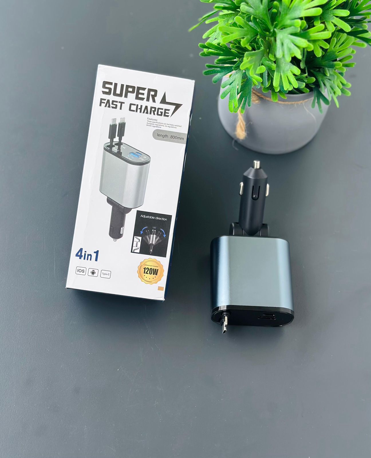 4 IN 1 RETRACTABLE CAR CHARGER
