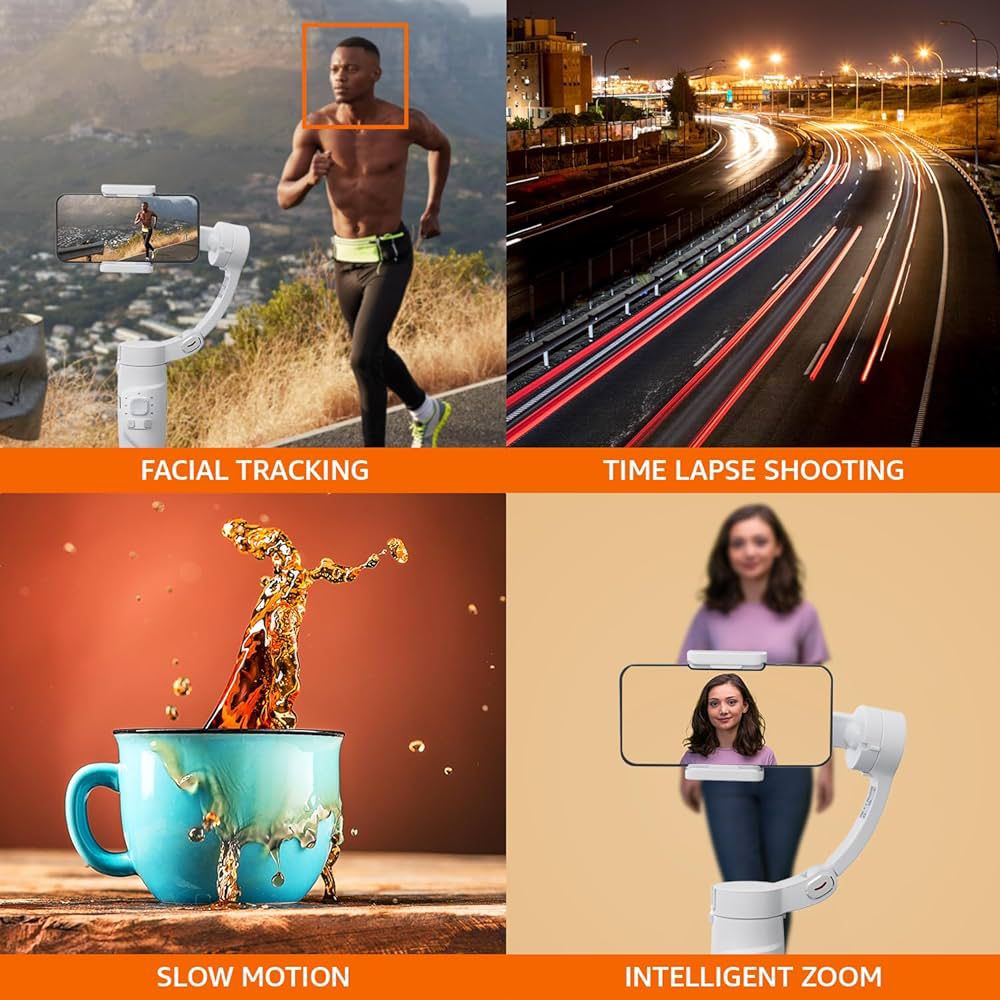 M1 White Portable Gimbal Phone Stability