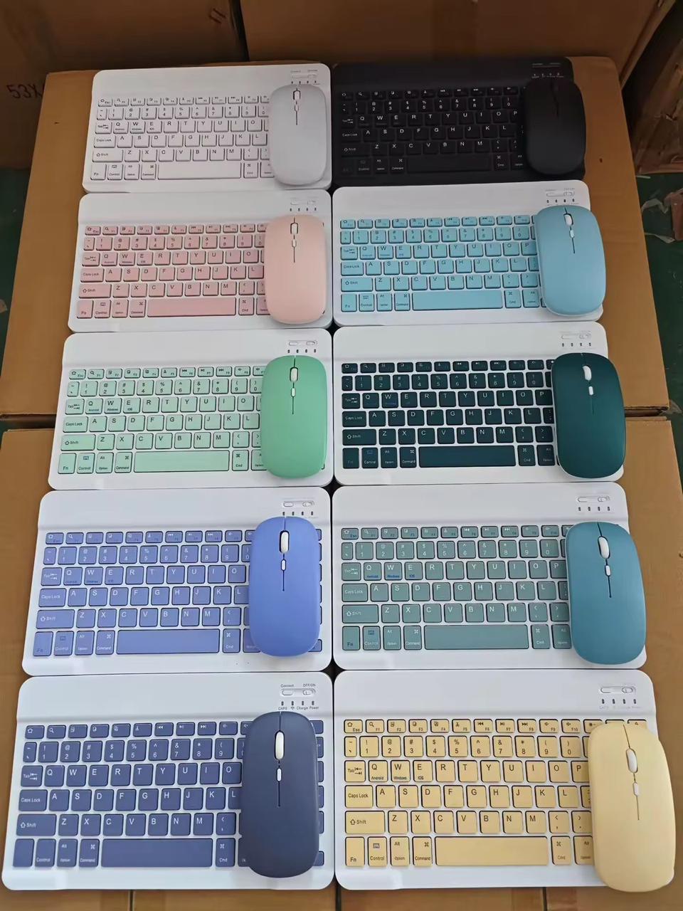 Wireless Bluetooth Keyboard and Mouse Combo,Ultra-Slim Ergonomic Small Rechargeable Bluetooth Keyboard Mouse Set