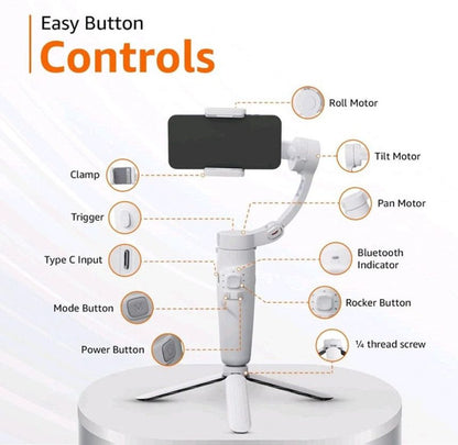 M1 White Portable Gimbal Phone Stability